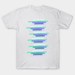 Blue Ocean waves abstract stripes T-Shirt